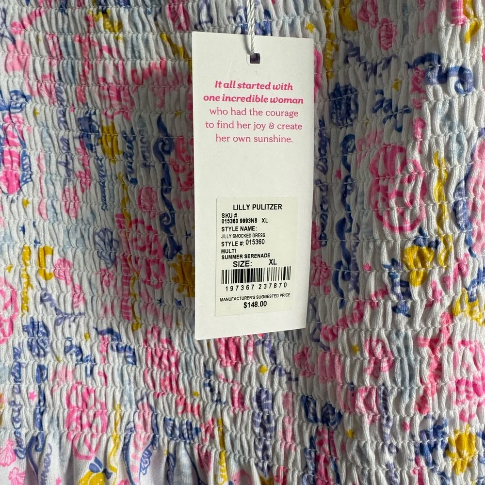 NWT Lilly Pulitzer Jilly Smocked Dress Summer Serenade, XL - Picture 6 of 8